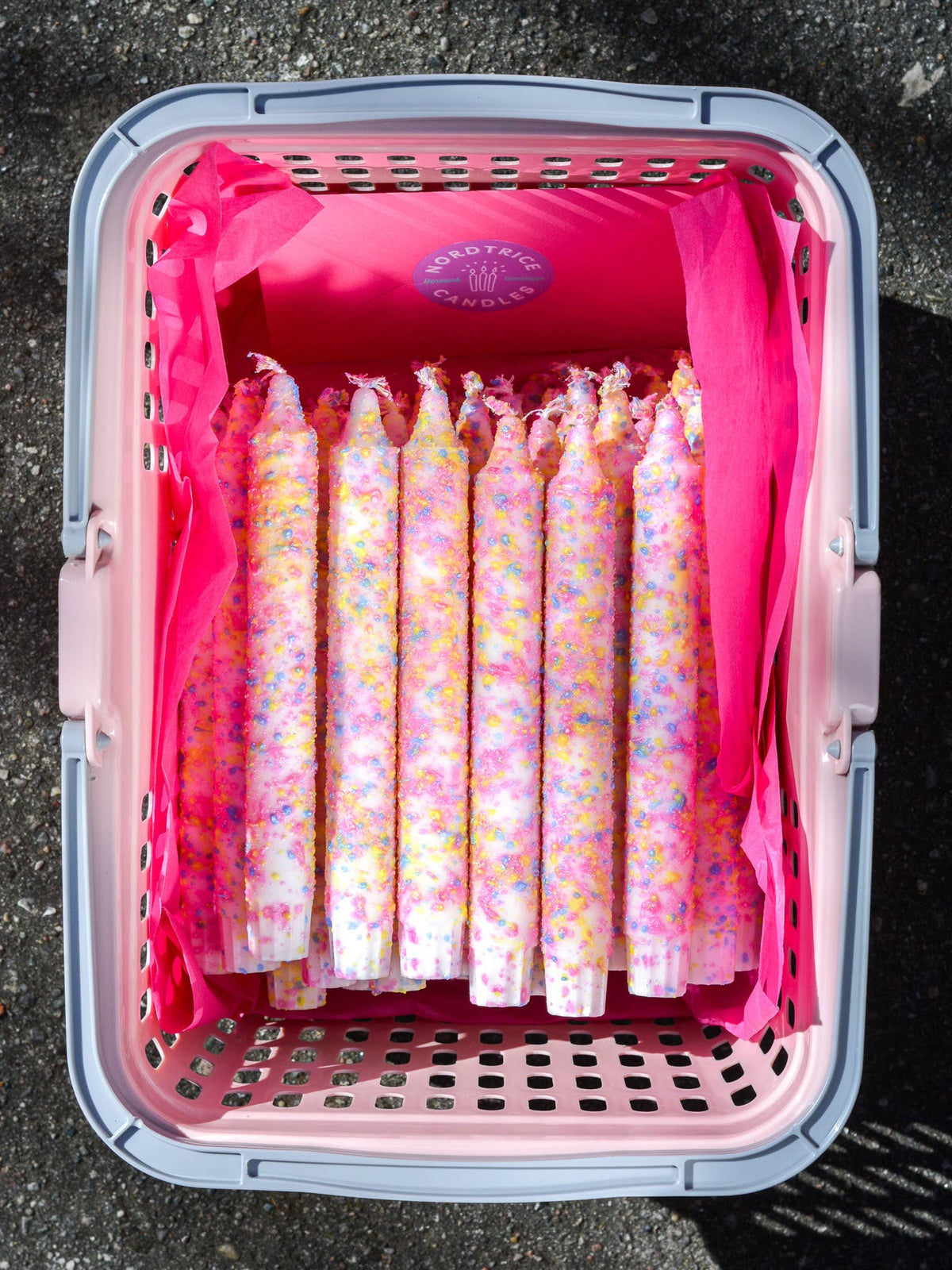 Copenhagen Confetti Hand-Decorated Taper Candle