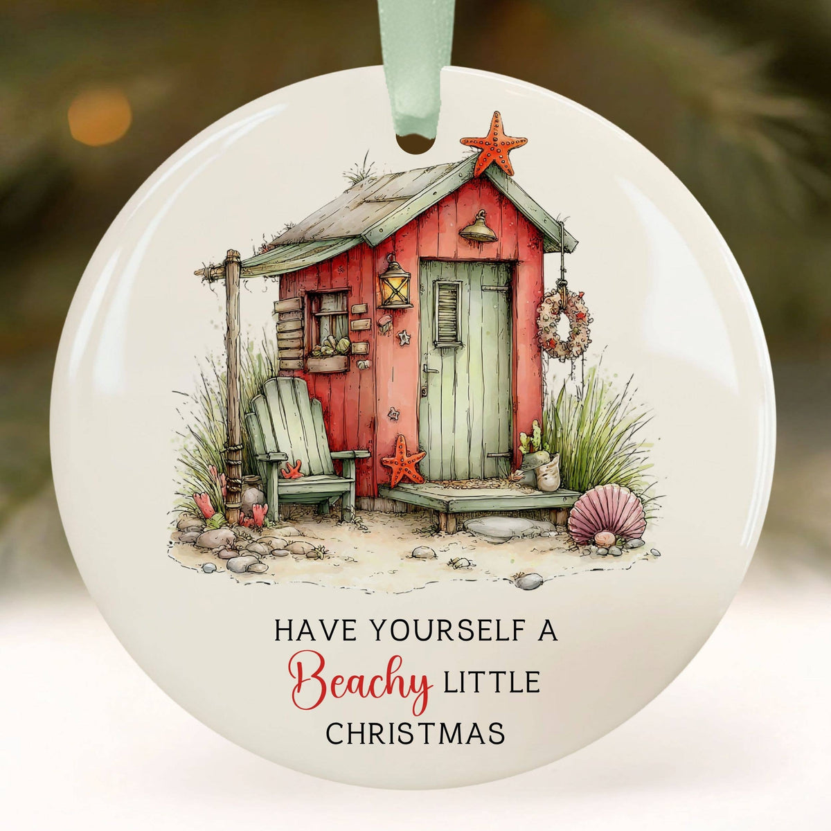 Beachy Little Christmas Ornament Coastal Souvenir Ocean Gift
