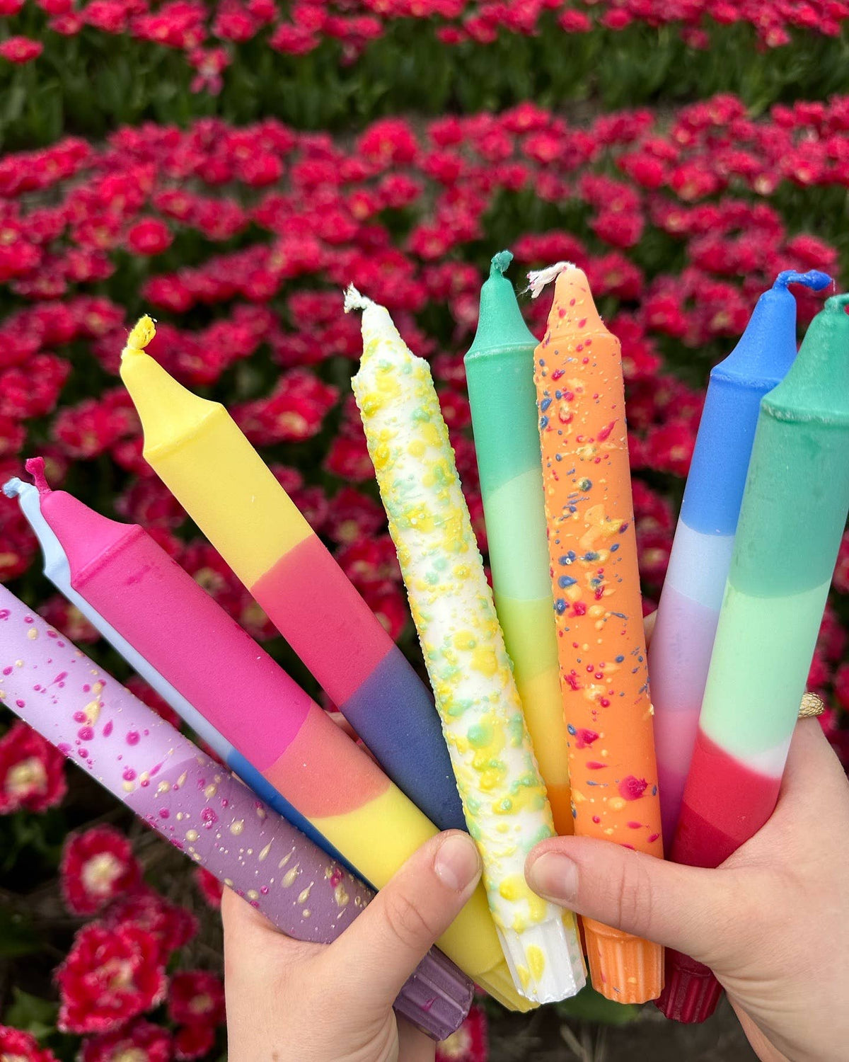 Copenhagen Confetti Collection Hand-Decorated Taper Candle