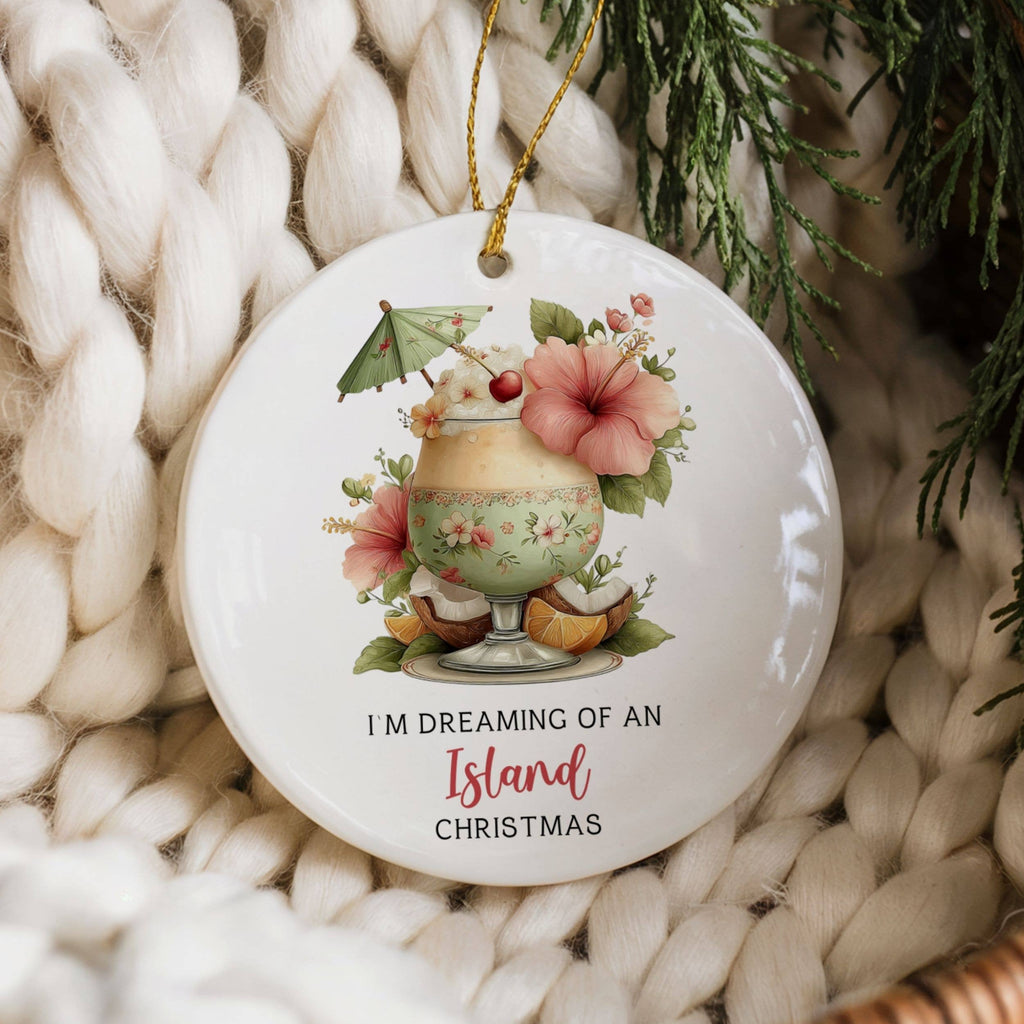 Island Christmas Ornament, Cute Tropical Beach Coastal Gifts