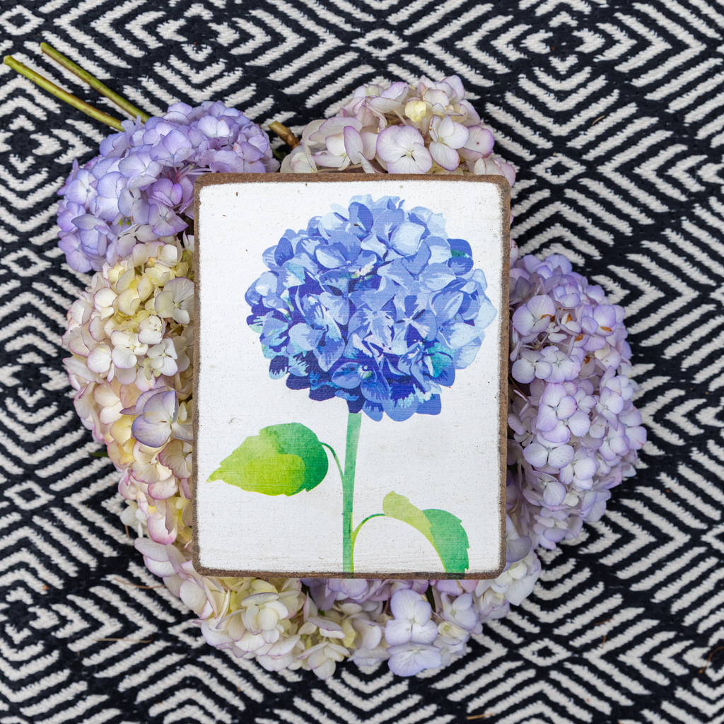 Hydrangea Flower Block Sign