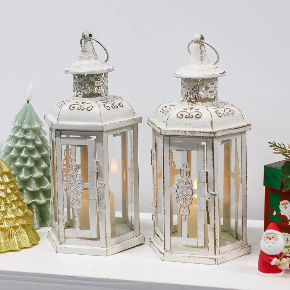 10 inch High Vintage Style Hanging Lantern（Set of 2 ） - The Coral Palm LLC