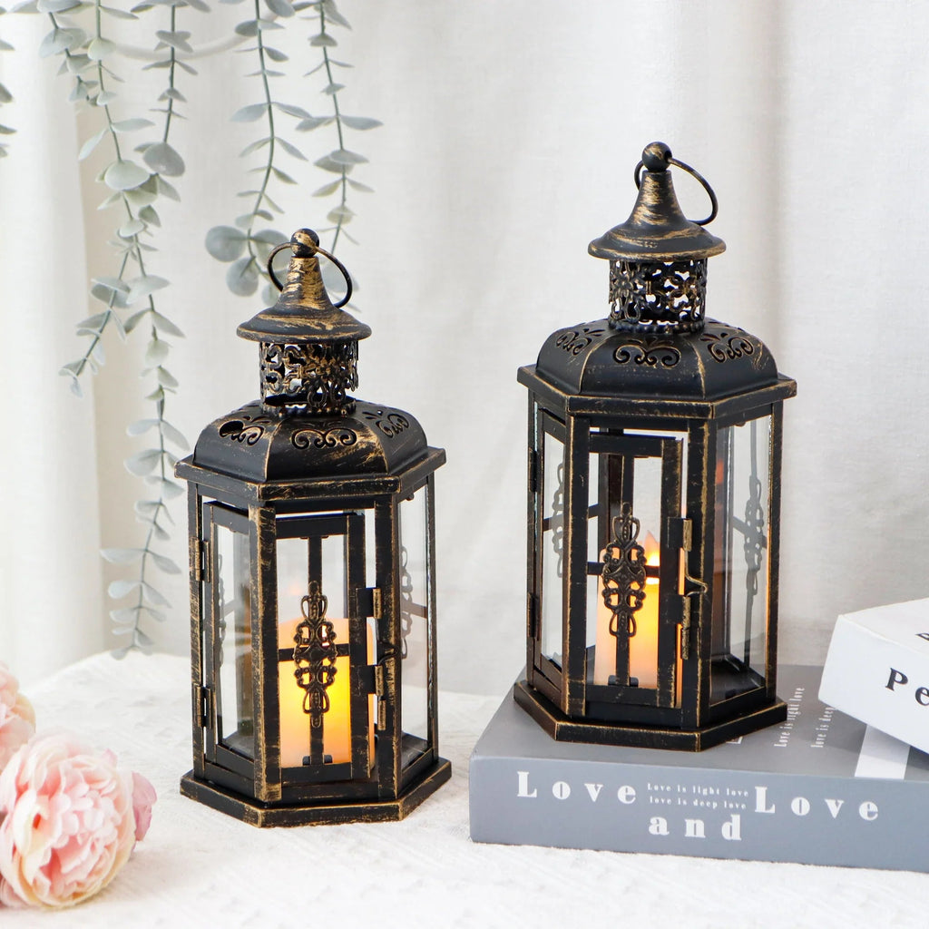 10 inch High Vintage Style Hanging Lantern（Set of 2 ） - The Coral Palm LLC