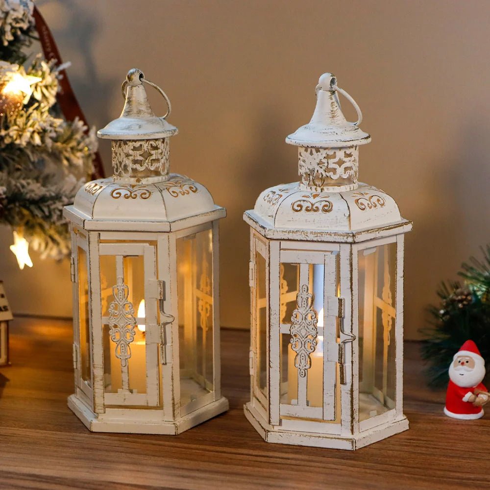 10 inch High Vintage Style Hanging Lantern（Set of 2 ） - The Coral Palm LLC