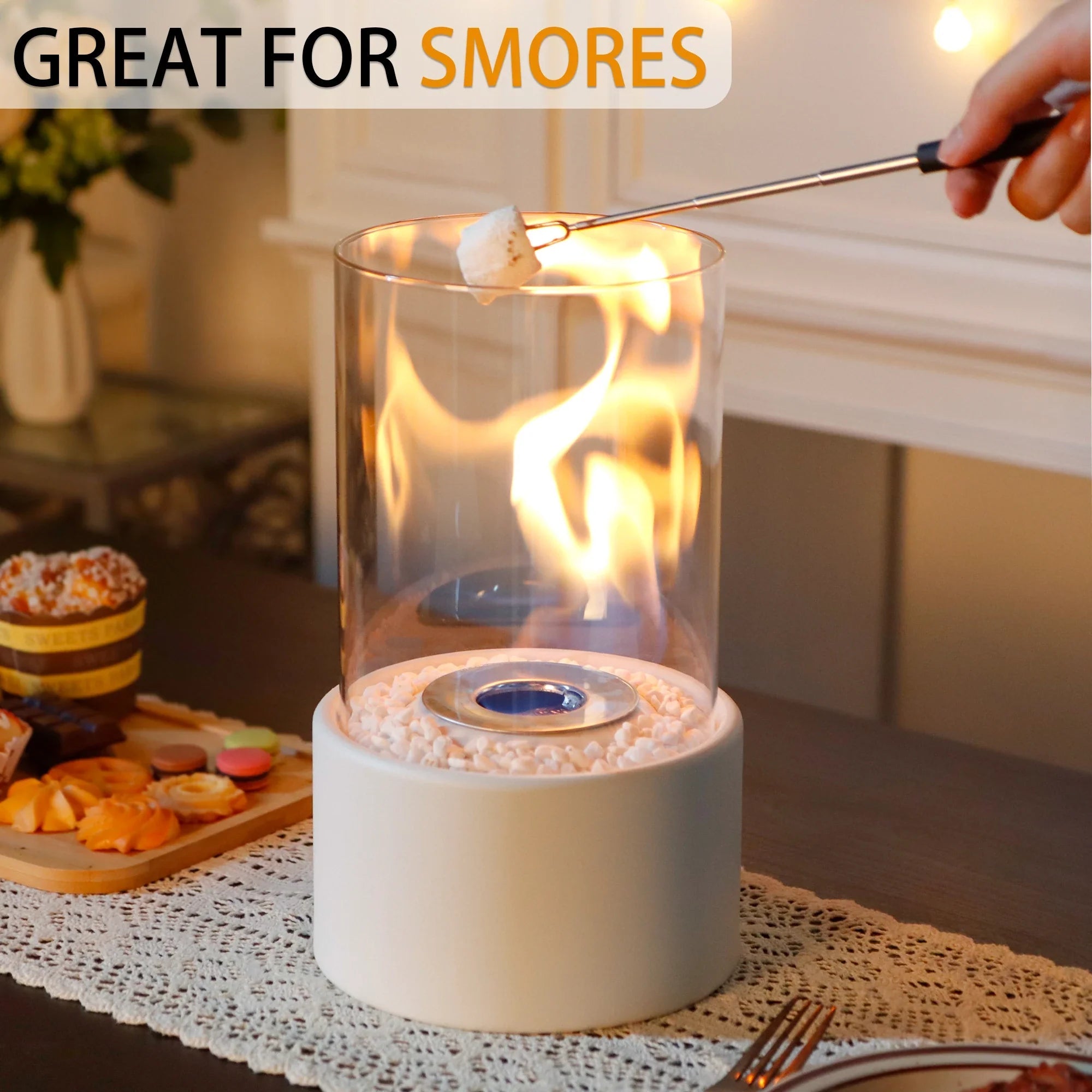 10.5" H Tabletop Fire Bowl Pot Fireplace - The Coral Palm LLC