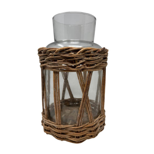 13”H Glass Vase - Clear - The Coral Palm LLC