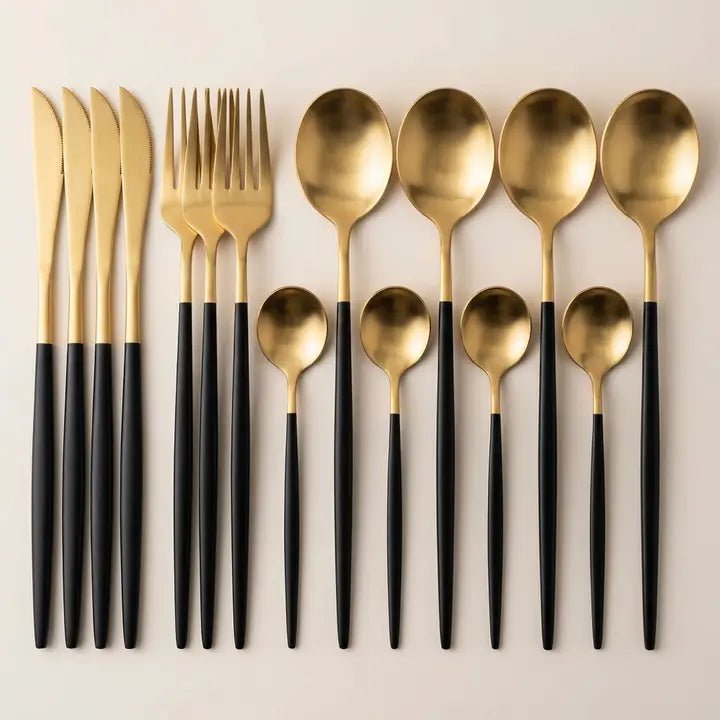 16 - pc Stainless Steel Cutlery Set | Flatware | Silverware - The Coral Palm LLC