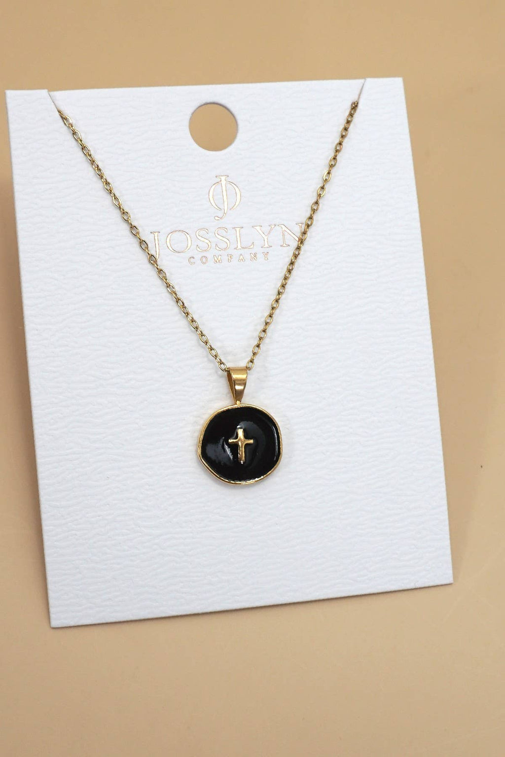 18K STAINLESS STEEL TARNISH FREE CROSS NECKLACE | 40NK9527 - The Coral Palm LLC