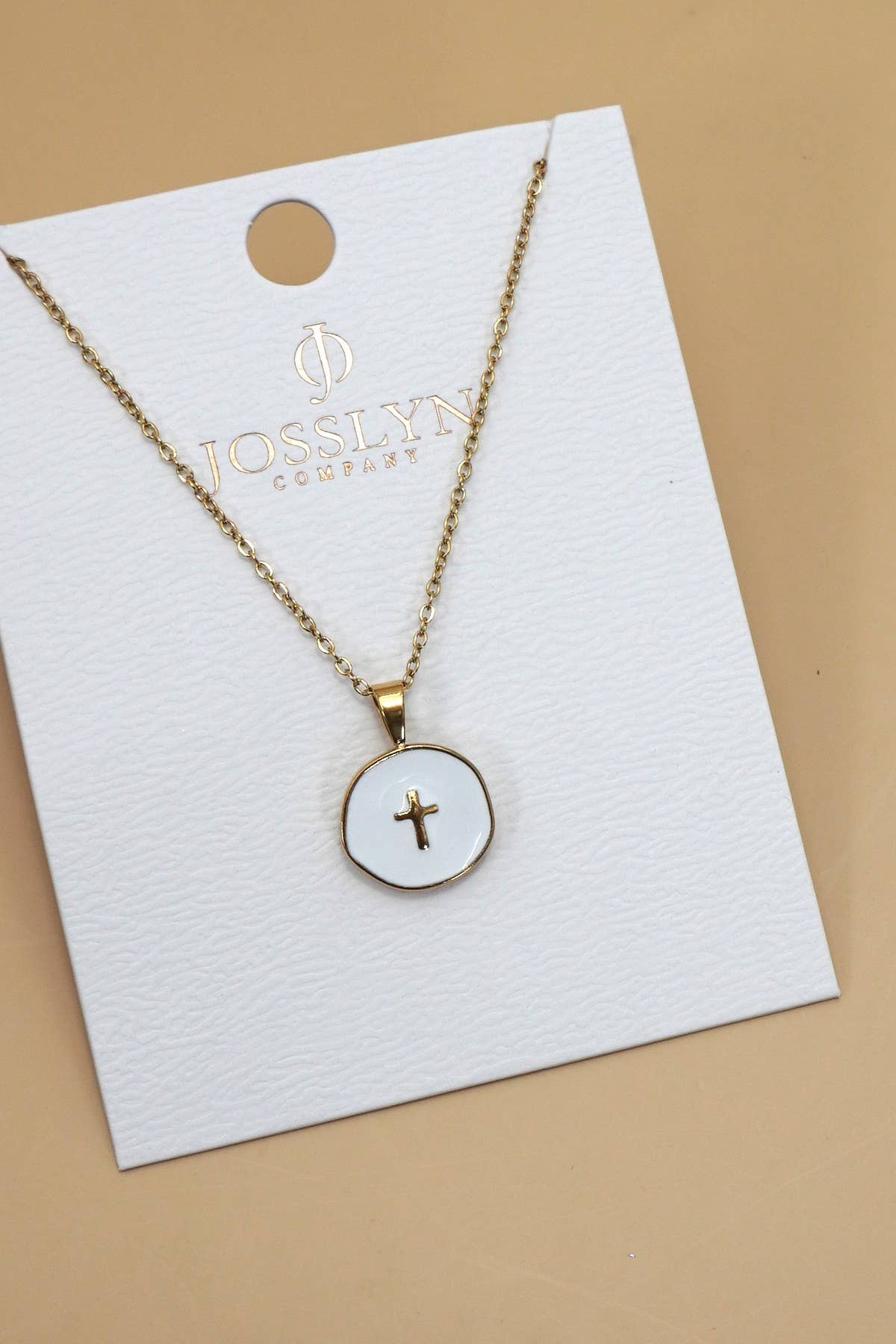 18K STAINLESS STEEL TARNISH FREE CROSS NECKLACE | 40NK9527 - The Coral Palm LLC