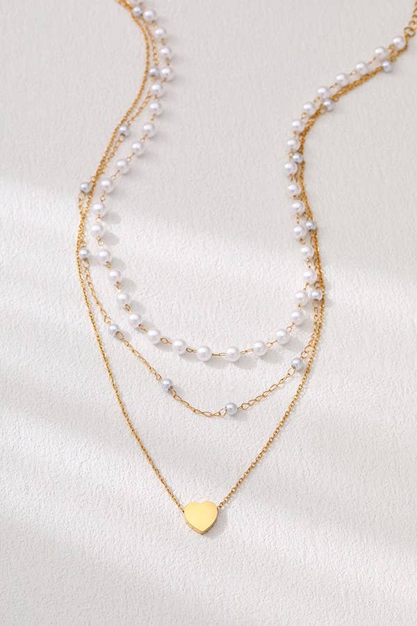 18K STAINLESS STEEL TARNISH FREE LAYERED NECKLACE - The Coral Palm LLC