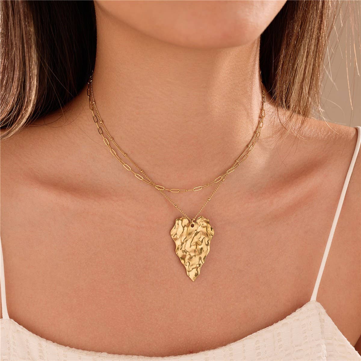 18K STAINLESS STEEL TARNISH FREE HEART NECKLACE | 40NK9695