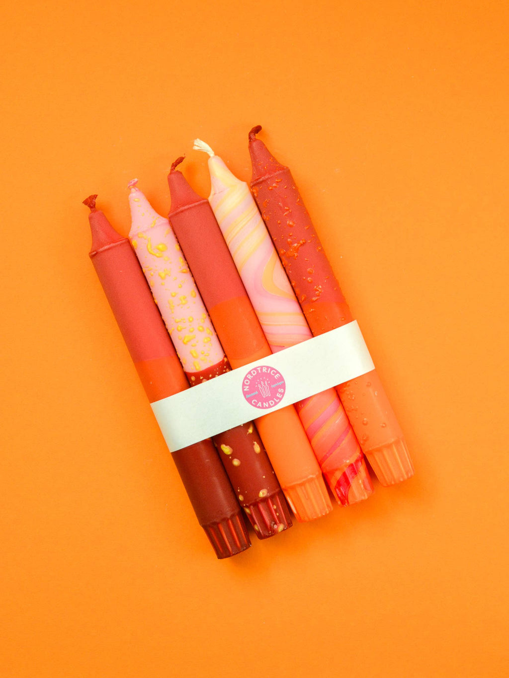 Copenhagen Autumn Glow Hand-Decorated Taper Candle Set
