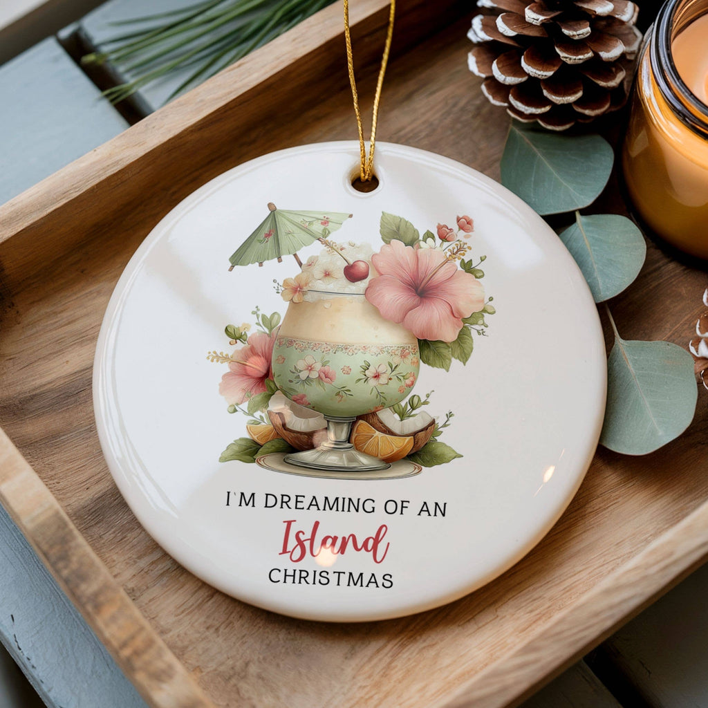 Island Christmas Ornament, Cute Tropical Beach Coastal Gifts