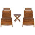 3 Piece Sunlounger with Tea Table Solid Acacia Wood - The Coral Palm LLC
