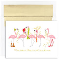 Fashionista Flamingos Christmas Cards — Box of 16