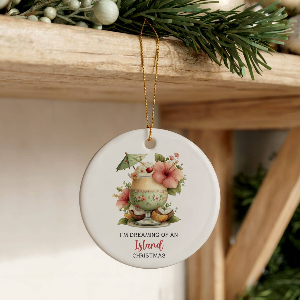Island Christmas Ornament, Cute Tropical Beach Coastal Gifts