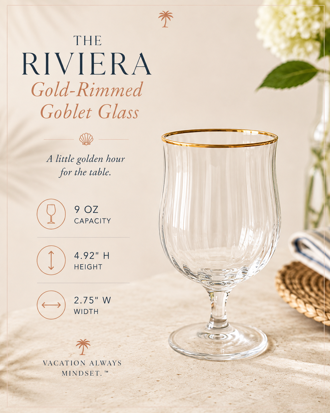 The Riviera Gold-Rimmed Glassware Collection