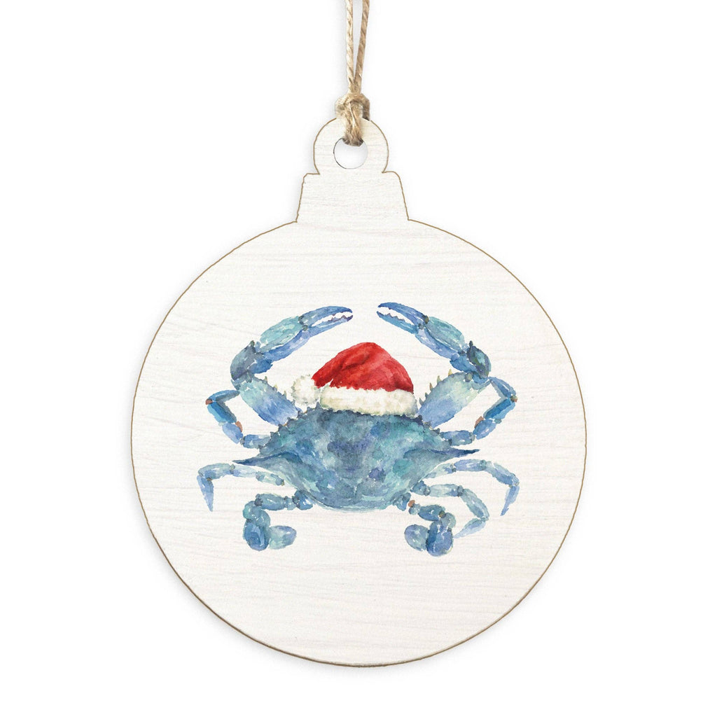 Santa Crab Wooden Ornament