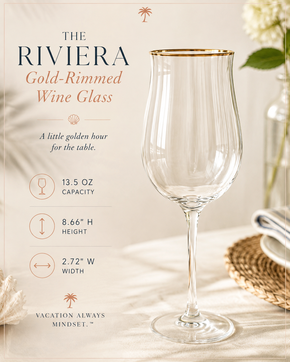 The Riviera Gold-Rimmed Glassware Collection