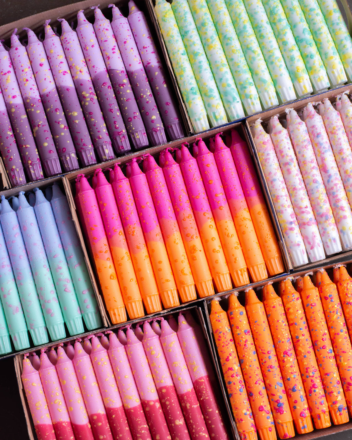 Copenhagen Confetti Collection Hand-Decorated Taper Candle