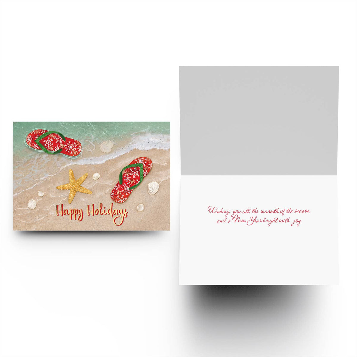 Holiday Flip Flops Coastal Christmas Cards — Box of 16
