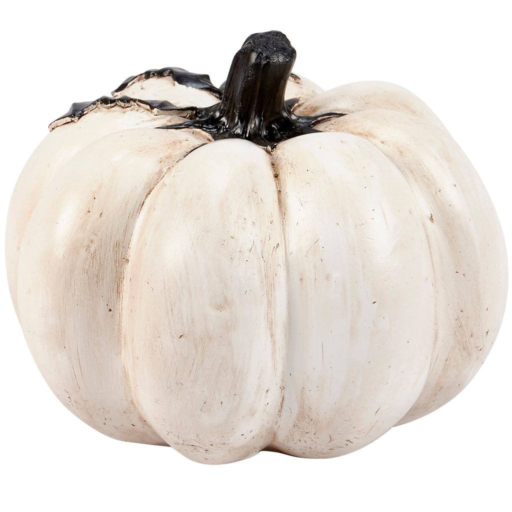 Batty White Halloween Pumpkin with Black Bats