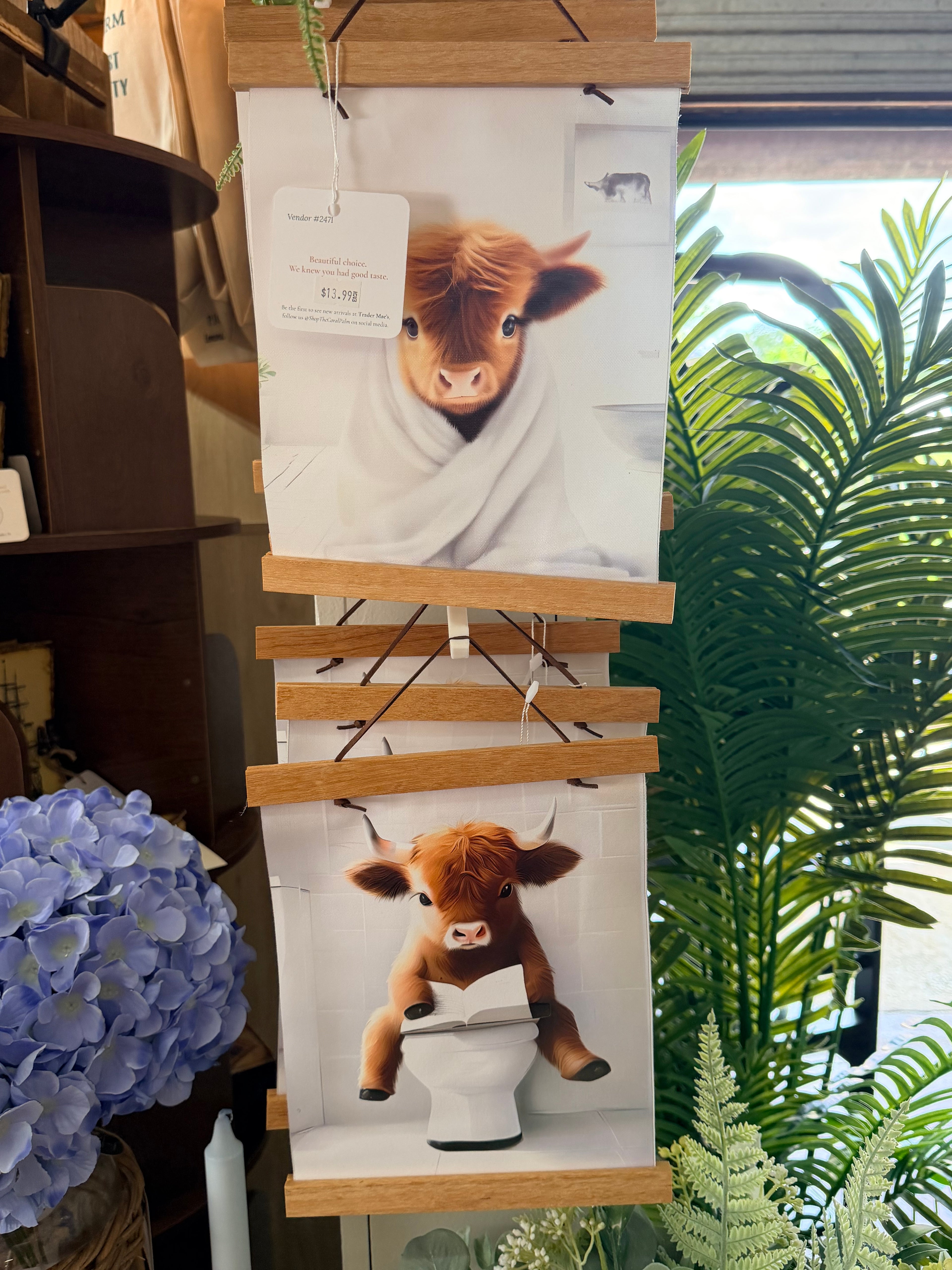 Highland Cow Bath Collection with Magnetic Frame