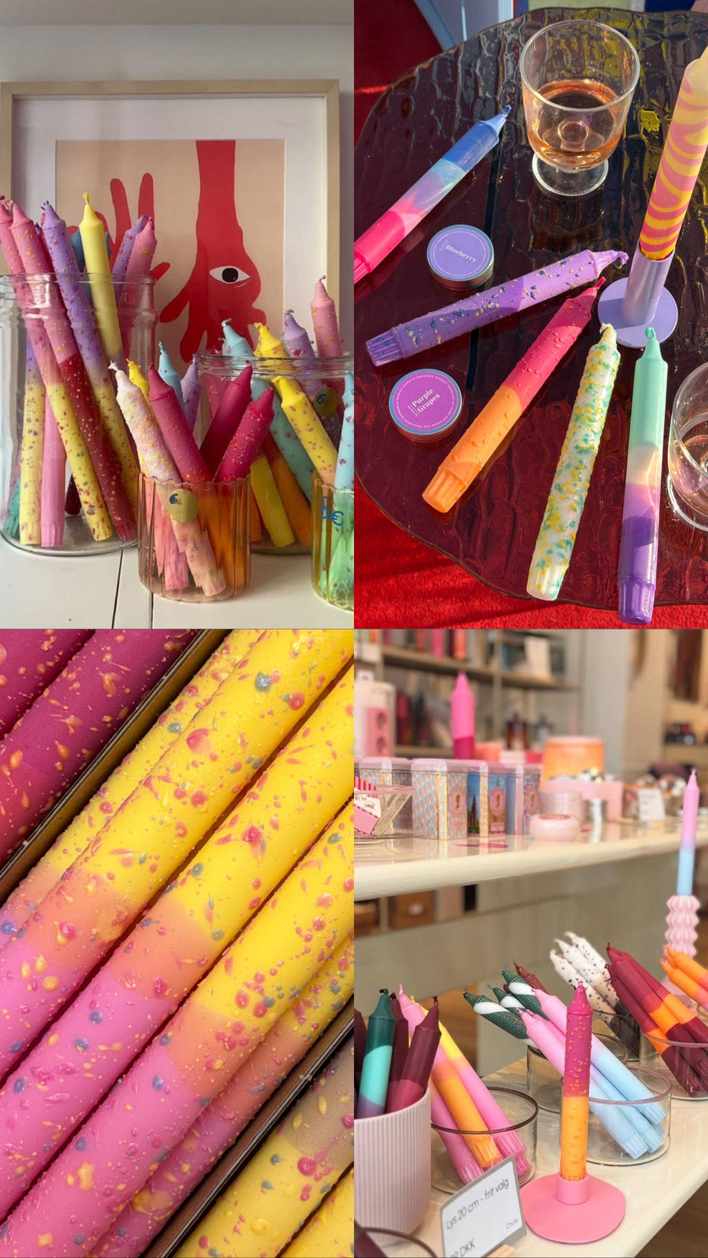 Copenhagen Confetti Collection Hand-Decorated Taper Candle
