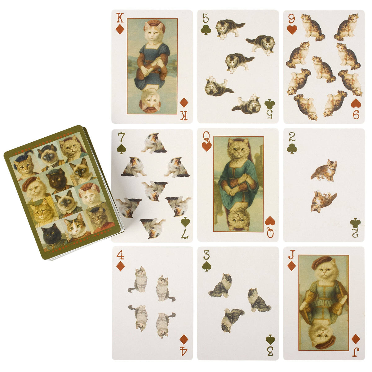 Vintage Cat Portrait Playing Cards