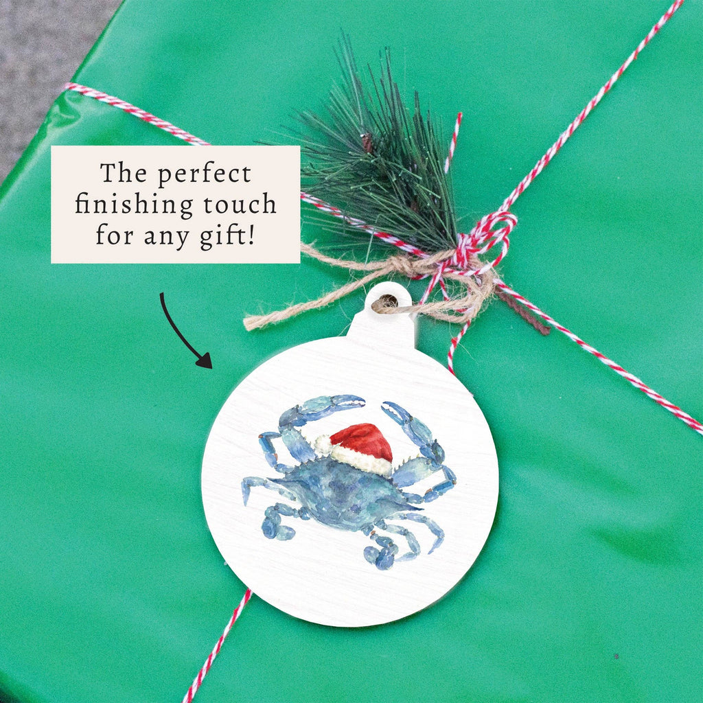 Santa Crab Wooden Ornament