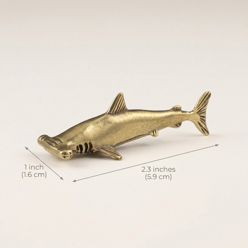 Antique Brass Hammerhead Shark