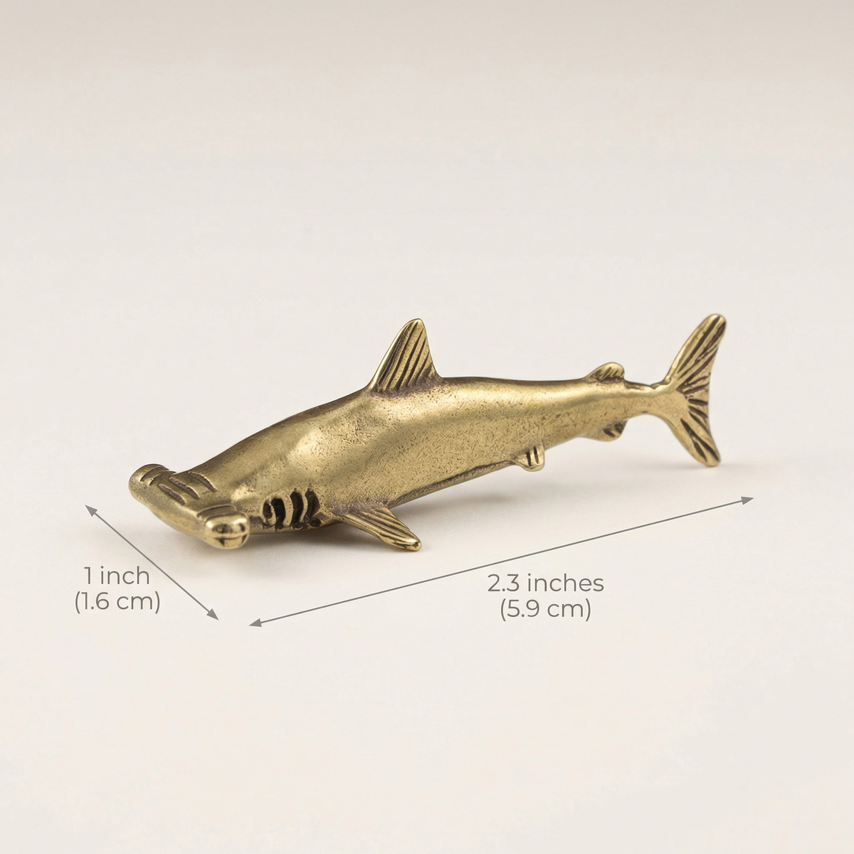 Antique Brass Hammerhead Shark