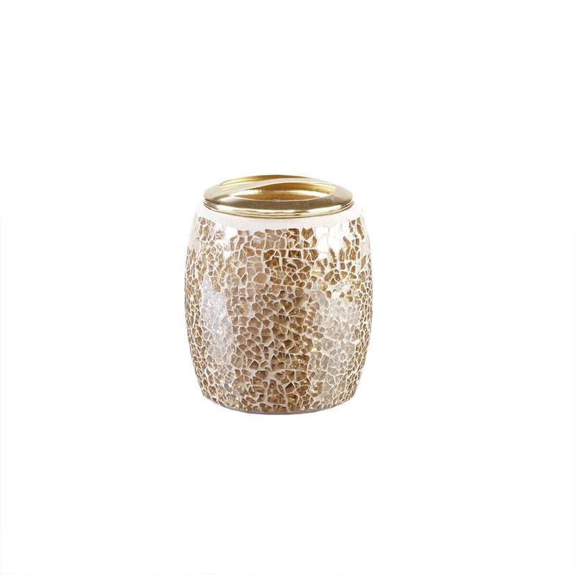 4pcs Glass Bathroom Accessories Set, Bathroom Decor, Gold - The Coral Palm LLC