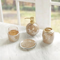 4pcs Glass Bathroom Accessories Set, Bathroom Decor, Gold - The Coral Palm LLC