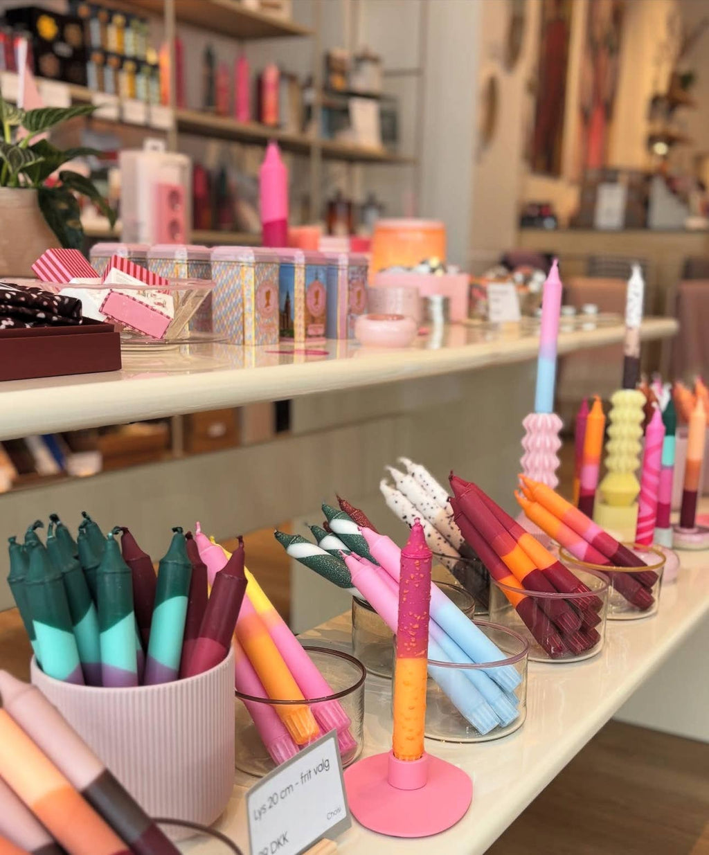 Copenhagen Confetti Collection Hand-Decorated Taper Candle