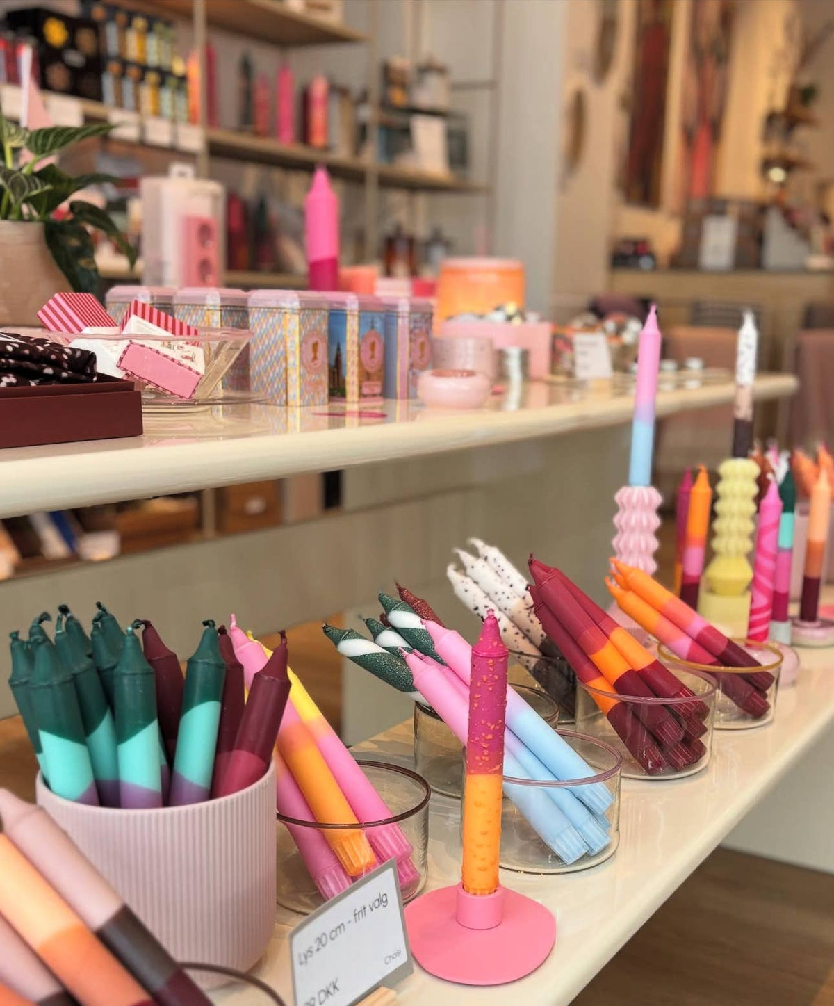 Copenhagen Confetti Collection Hand-Decorated Taper Candle