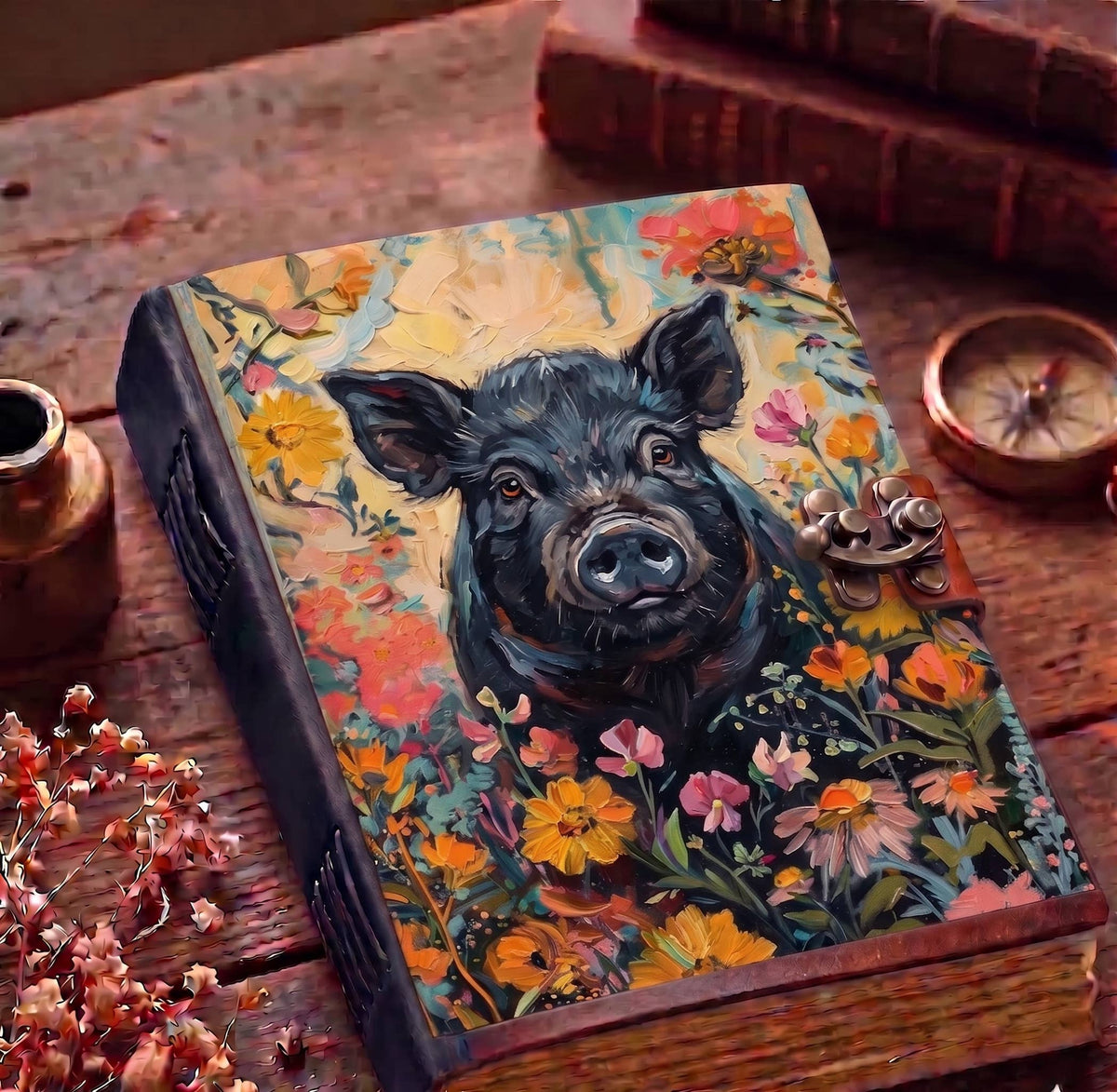 Rustic Farmhouse Leather Journal – Farm Animal Journal