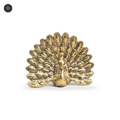 Antique Brass Miniature Peacock Figurine