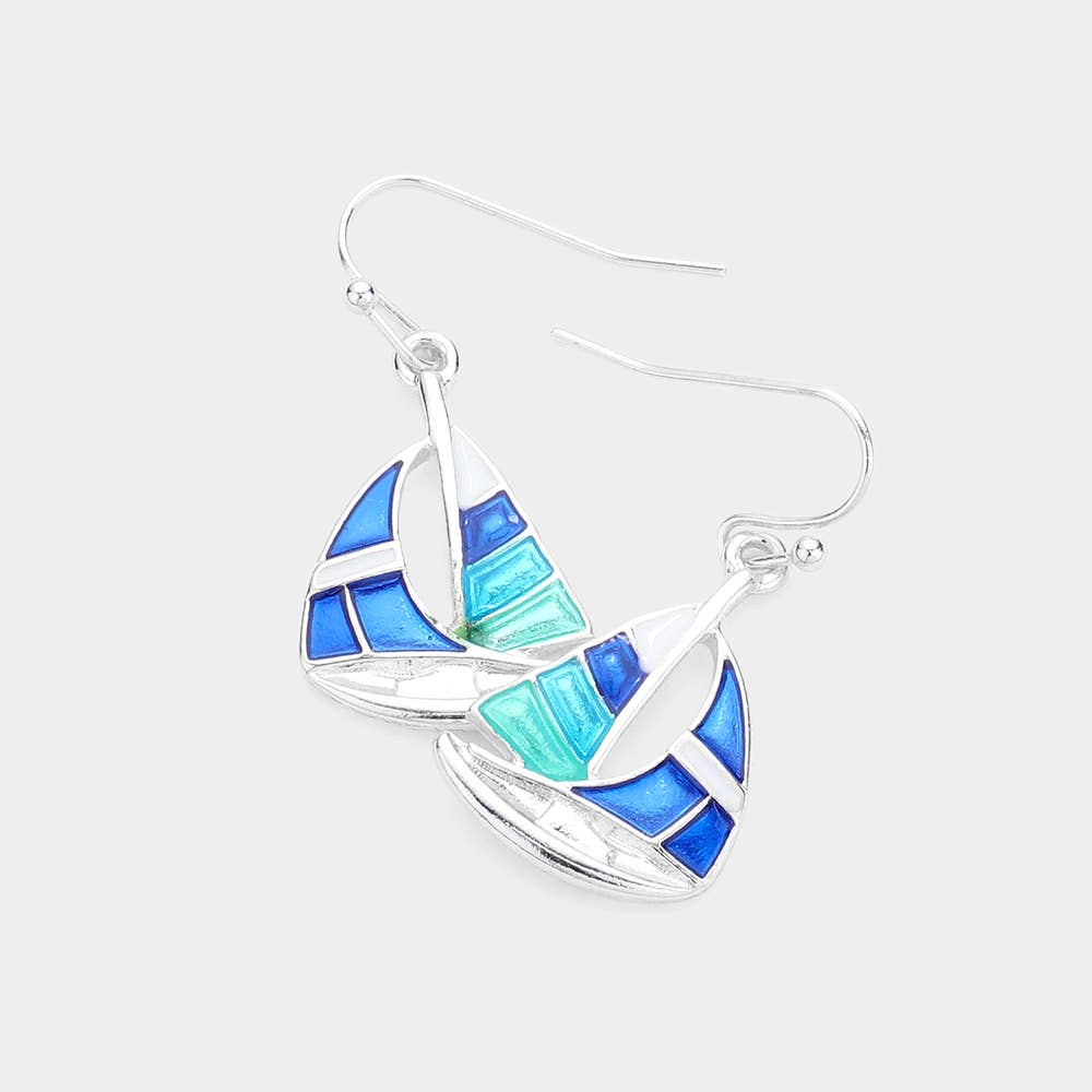 Sail Boat Dangle Earrings
