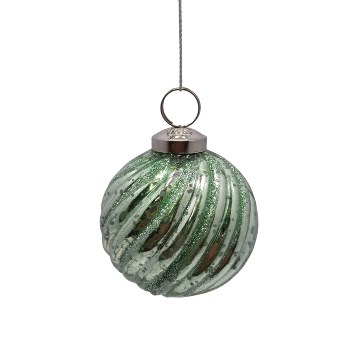 Winter Tide 3” Glittered Mercury Glass Ornament