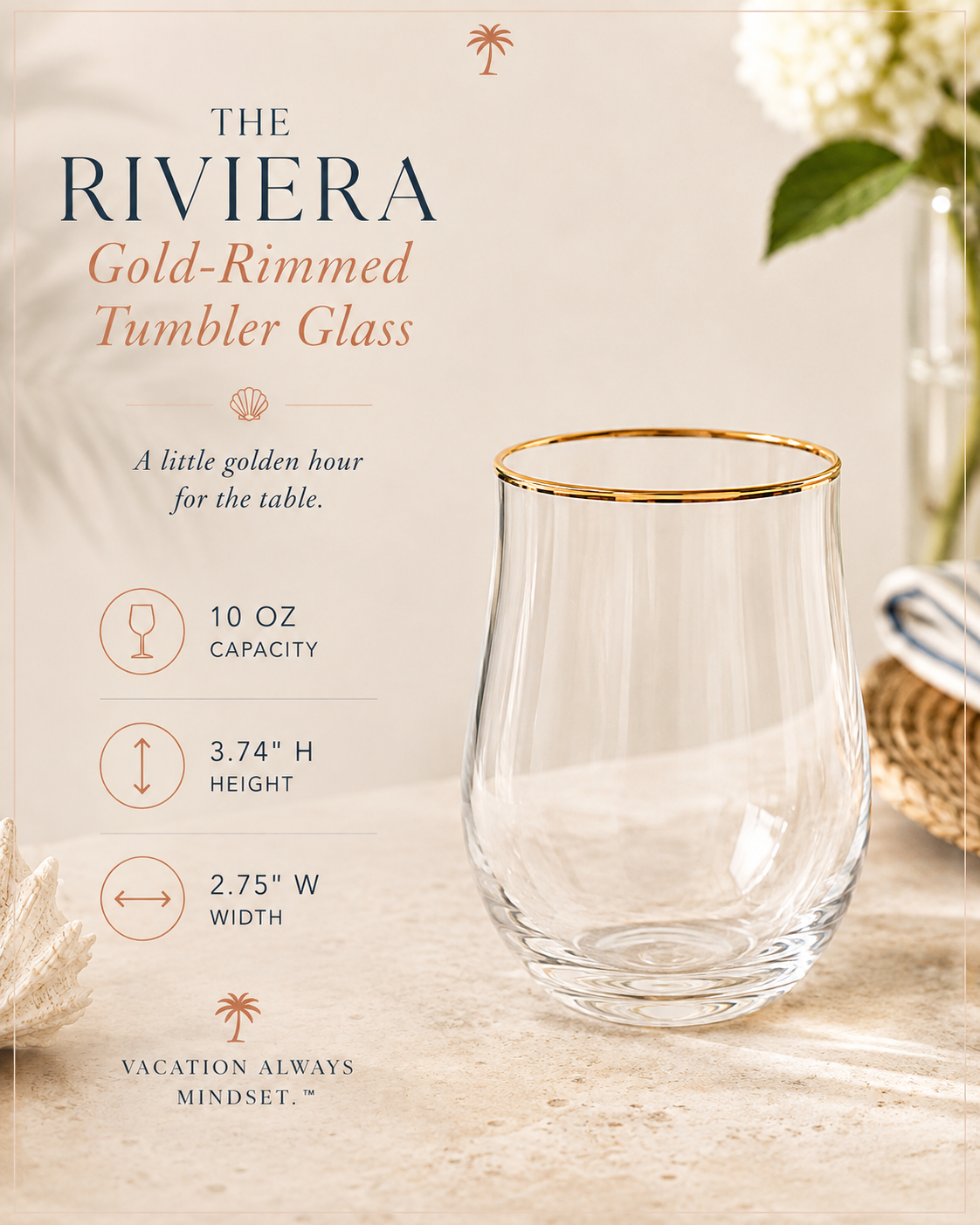 The Riviera Gold-Rimmed Glassware Collection