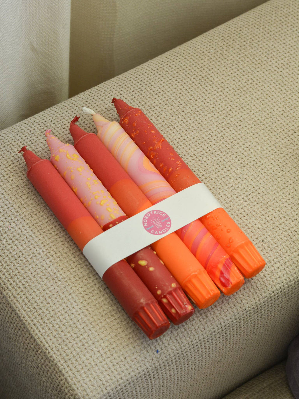 Copenhagen Autumn Glow Hand-Decorated Taper Candle Set