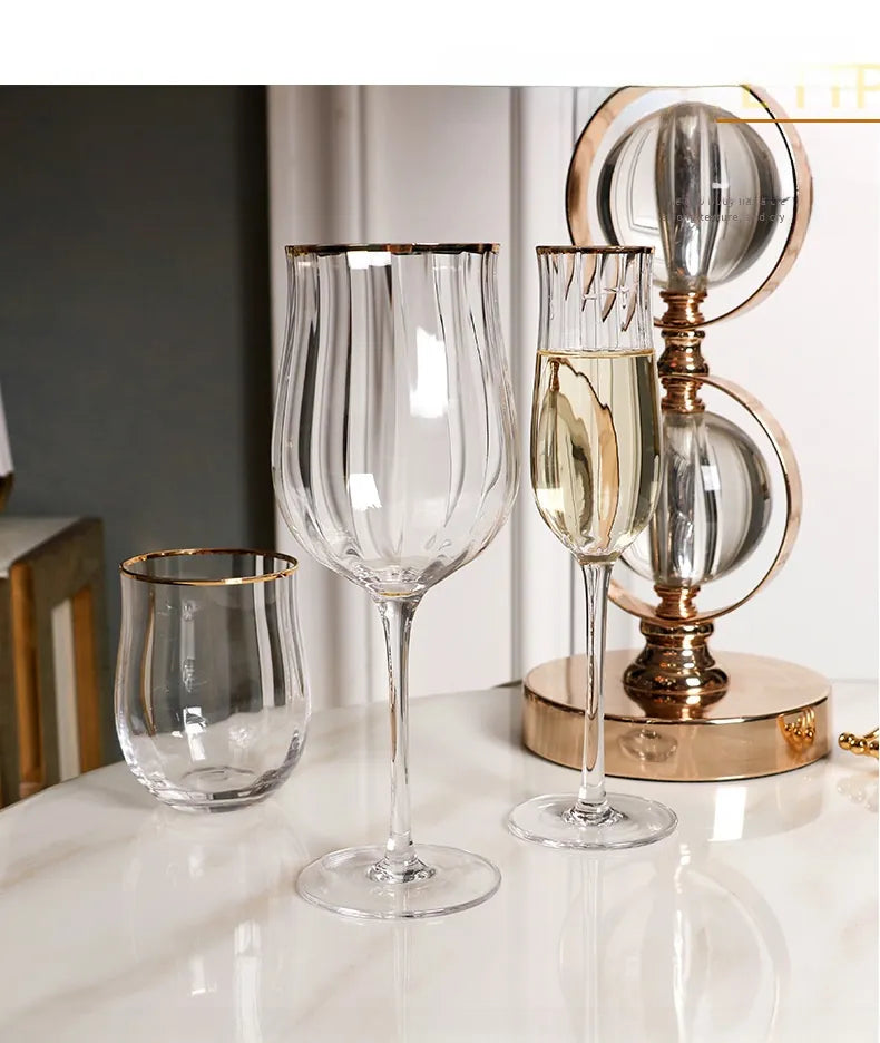 The Riviera Gold-Rimmed Glassware Collection