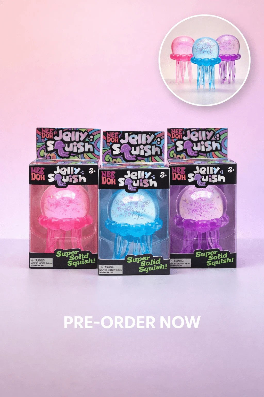 PRE-ORDER: SHIPS LATE SEPTEMBER OR LATER | NeeDoh Jelly Squish Jellyfish Sugar Ball
