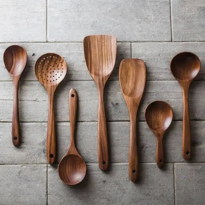 7 Piece Wooden Cooking Set - The Coral Palm LLC