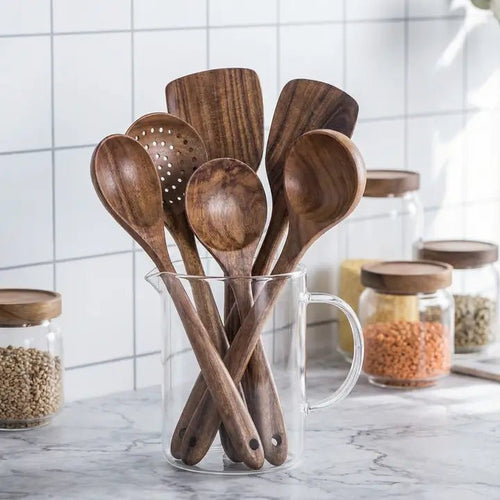 7 Piece Wooden Cooking Set - The Coral Palm LLC