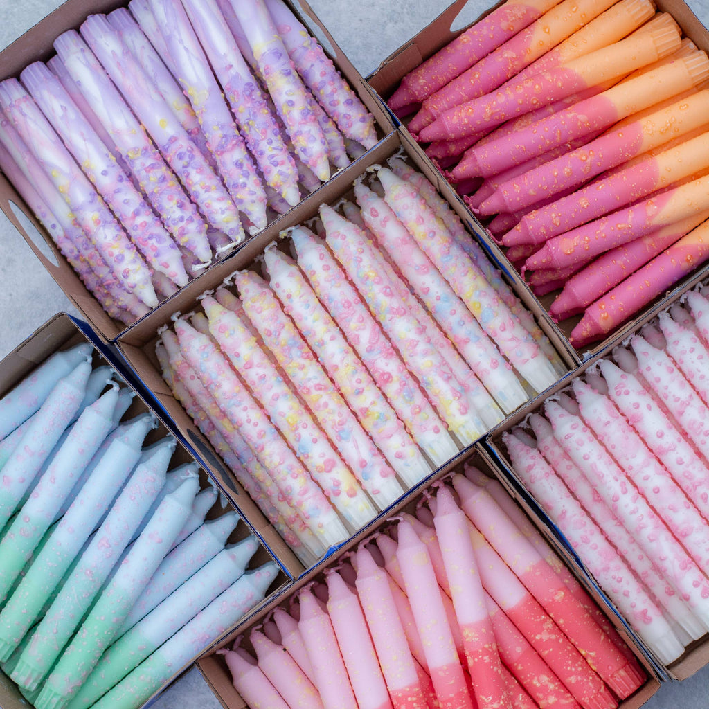 Copenhagen Confetti Hand-Decorated Taper Candle