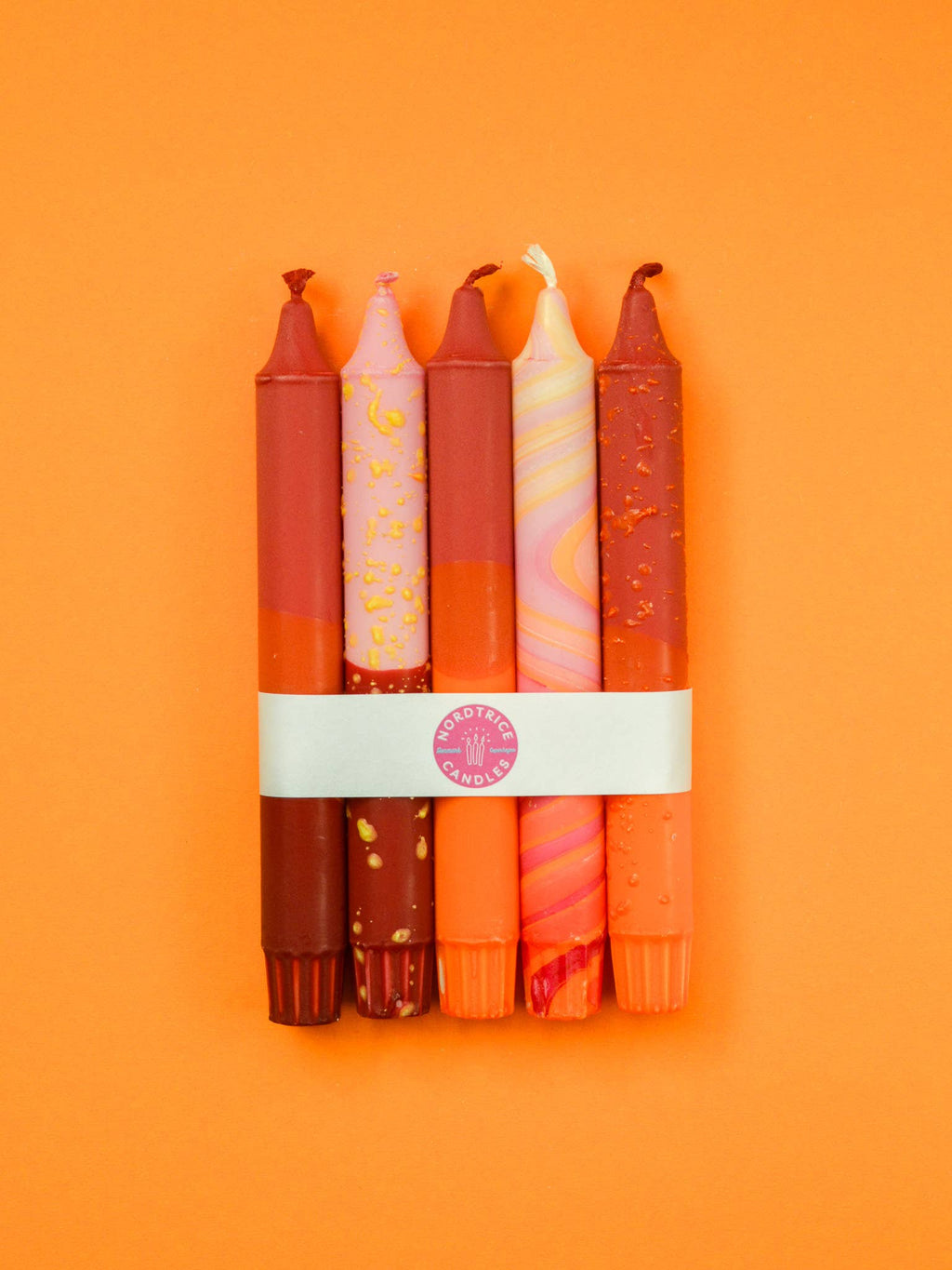 Copenhagen Autumn Glow Hand-Decorated Taper Candle Set