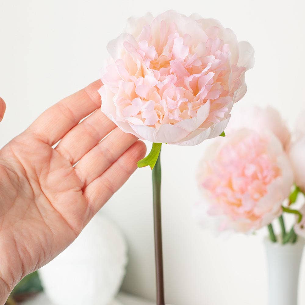 9" Artificial Peony Silk Bouquet - The Coral Palm LLC