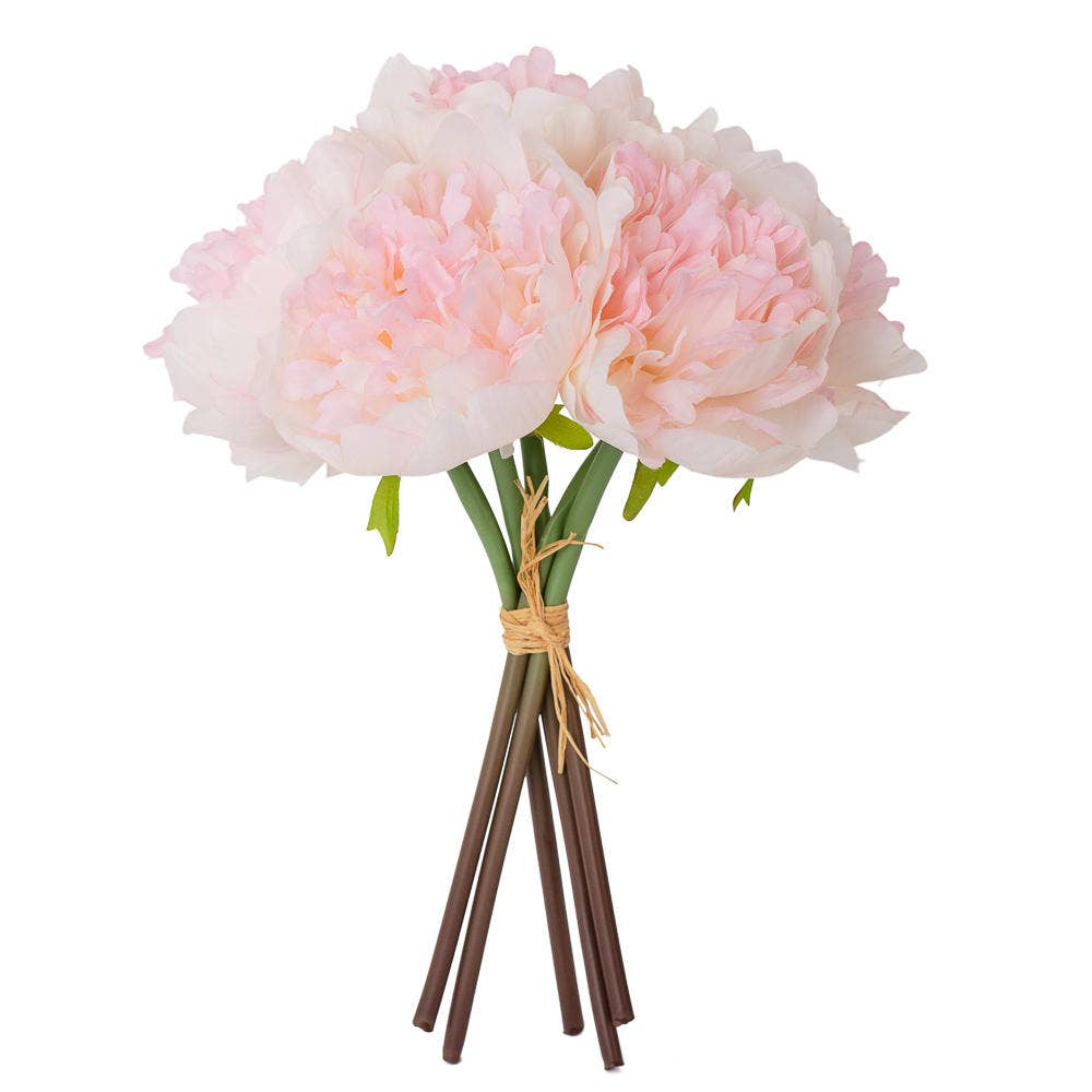 9" Artificial Peony Silk Bouquet - The Coral Palm LLC